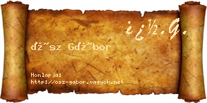 Ősz Gábor névjegykártya